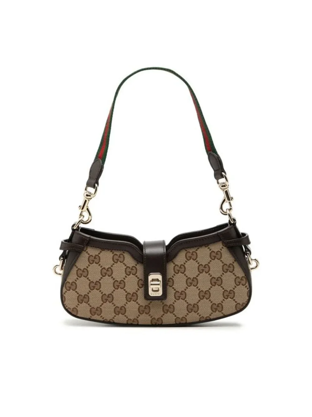 Gucci GG Canvas Moonside Handbag Beige Brown